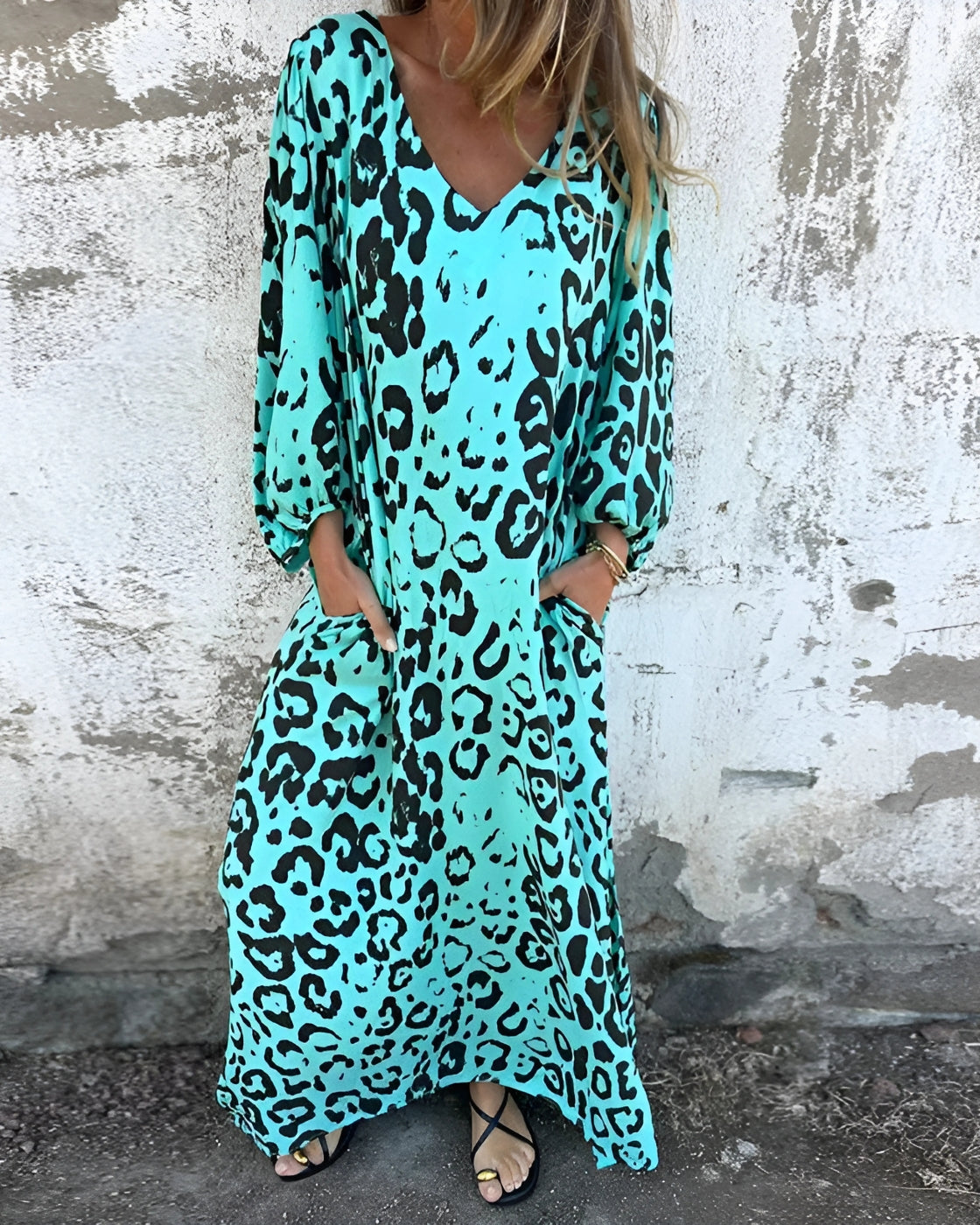Vestido Pérola - Decote em V | Super Leve e Solto - Vintage