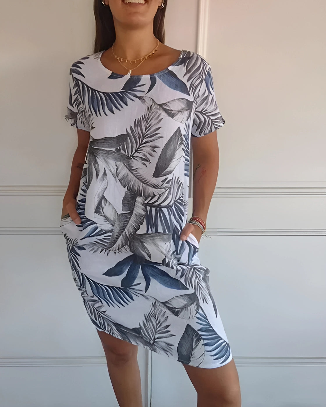 Vestido Violet - Linho Premium | Manga Curta - Vintage (Verão 2025)