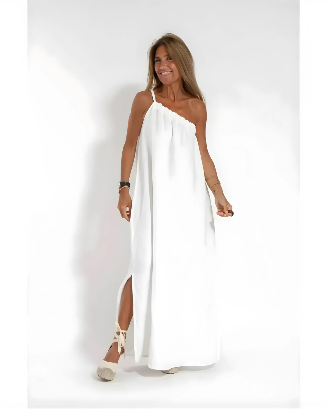 Vestido Assimétrico Aurora | Algodão Premium - (Leve e Soltinho)
