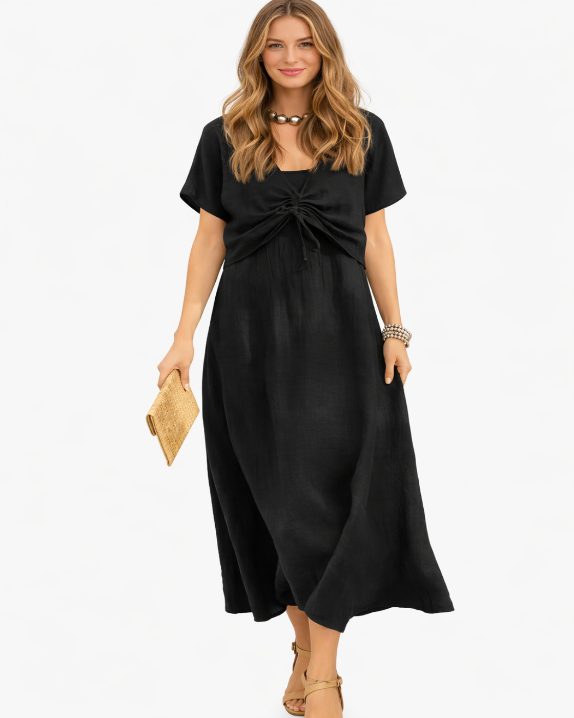Vestido Casual Vezzina - Linho Premium (Estilo Europeu)