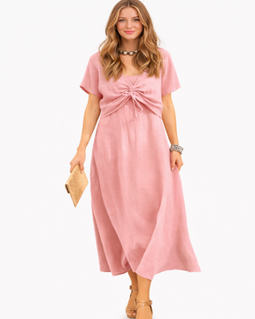 Vestido Casual Vezzina - Linho Premium (Estilo Europeu)