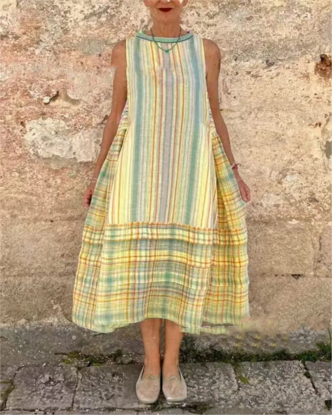 Vestido Mid Boho - Linho Premium (Estilo Europeu)