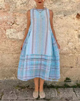 Vestido Mid Boho - Linho Premium (Estilo Europeu)