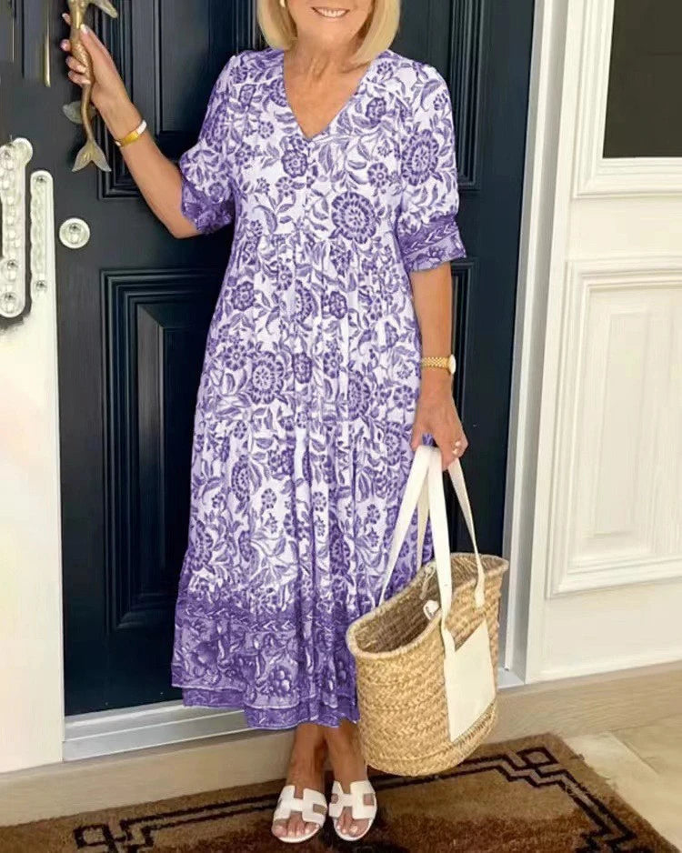 Vestido Floral Quartzo | Manga Longa (Linha Premium V)