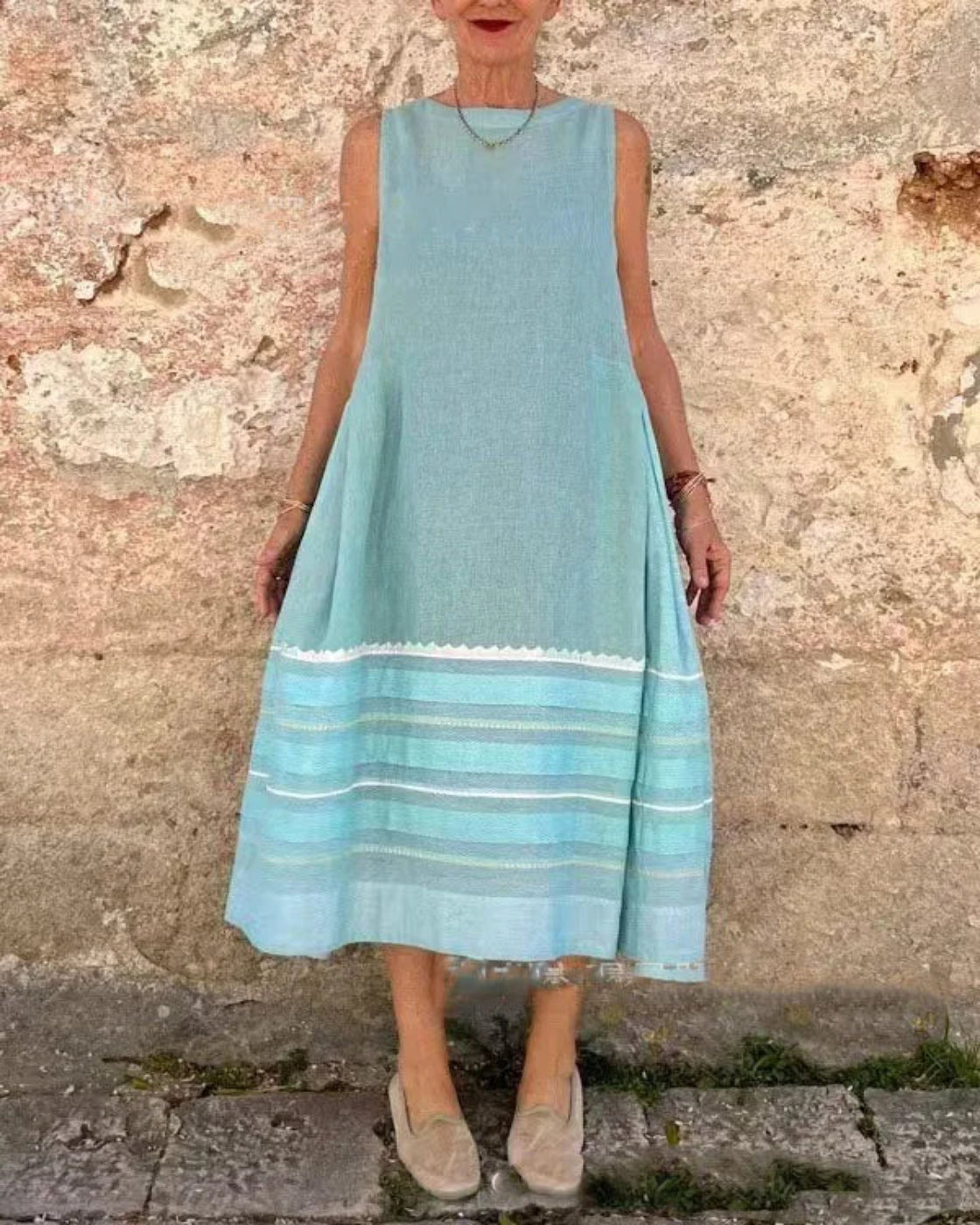 Vestido Mid Boho - Linho Premium (Estilo Europeu)