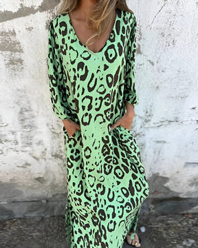 Vestido Pérola - Decote em V | Super Leve e Solto - Vintage