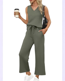 Conjunto Casual Celeste - Algodão Premium (Estilo Americano)