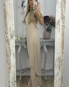 Conjunto Helena |  Sem Manga  - Linho Premium (Estilo Europeu)