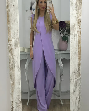 Conjunto Helena |  Sem Manga  - Linho Premium (Estilo Europeu)