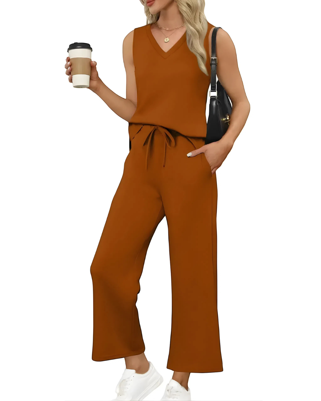 Conjunto Casual Celeste - Algodão Premium (Estilo Americano)