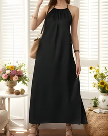 Vestido Casual Athena - Sem Mangas (Estilo Europeu)