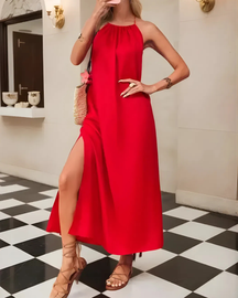 Vestido Casual Athena - Sem Mangas (Estilo Europeu)